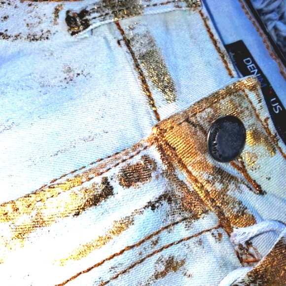 NEW! Denim 4 Us White/Gold Jeans Women's / Juniors SZ 1 - Picture 5 of 5